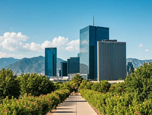 Monterrey skyline with Cerro de la Silla mountain